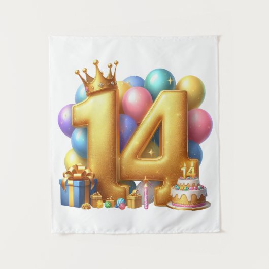 Gouden 14e verjaardag wandkleed (Voorkant)