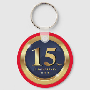 Gouden 15e jubileum  sleutelhanger