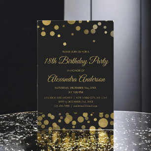 Gouden 18e verjaardagsfeest Gouden Confetti Kaart