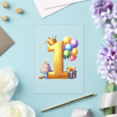Gouden 1e verjaardag acryl uitnodigingen (Insitu (Huwelijk))