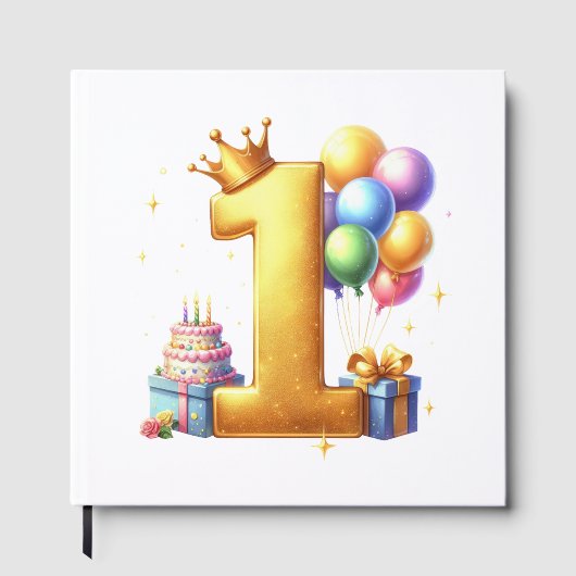 Gouden 1e verjaardag gastenboek (Voorkant)
