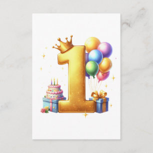 Gouden 1e verjaardag informatiekaartje