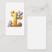 Gouden 1e verjaardag visitekaartje (Voorkant / Achterkant)