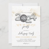 Gouden 2024 Oud en Nieuw-feest Disco bal Kaart (Voorkant)