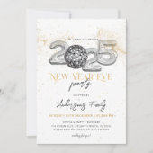 Gouden 2025 Nieuwjaarsfeest Disco Bal Kaart (Voorkant)