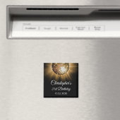 Gouden 21e verjaardagsfeestje Gouden discobal Magneet (Insitu (Vaatwasser))