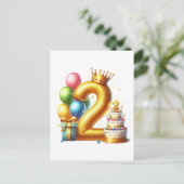 Gouden 2e verjaardag feestdagenkaart (Staand voorkant)