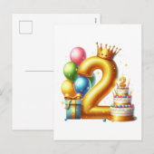 Gouden 2e verjaardag feestdagenkaart (Voorkant / Achterkant)