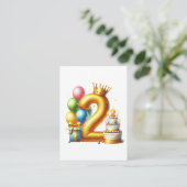 Gouden 2e verjaardag informatiekaartje (Staand voorkant)