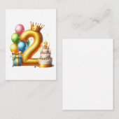Gouden 2e verjaardag informatiekaartje (Voorkant / Achterkant)