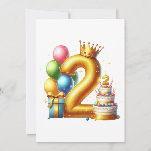 Gouden 2e verjaardag kaart (Voorkant)