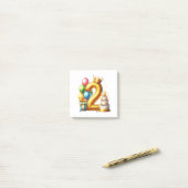 Gouden 2e verjaardag post-it® notes (Op bureau)