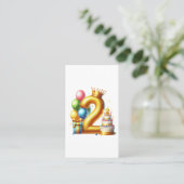 Gouden 2e verjaardag visitekaartje (Staand voorkant)