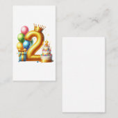 Gouden 2e verjaardag visitekaartje (Voorkant / Achterkant)