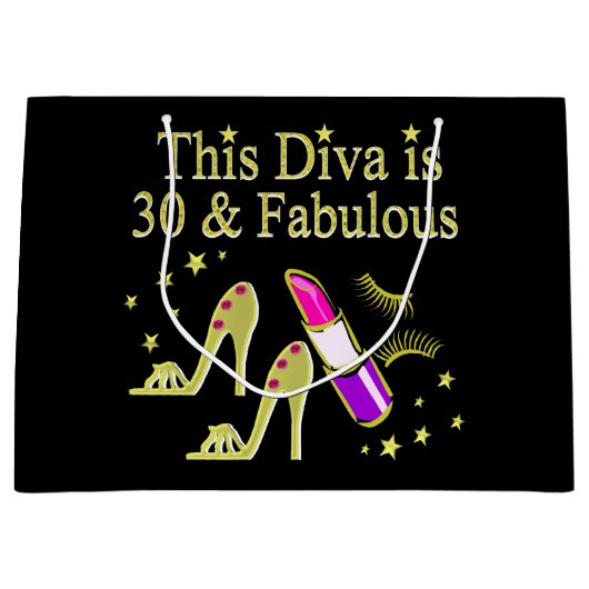 GOUDEN 30 EN FANTASTISCH 30E VERJAARDAG ONTWERP GROOT CADEAUZAKJE (Voorkant)