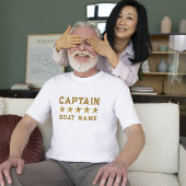 Gouden 3-D sterren aangepaste tekst nautisch ontwe T-shirt