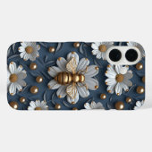 Gouden 3D Bijen Daisy Flowers Puffy Style Hommels Case-Mate iPhone Case (Achterkant (horizontaal))