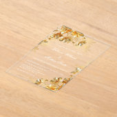 Gouden 3D-bloemen transparant Acryl Uitnodigingen (Laagn)
