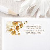 Gouden 3D Bloemen | Trouwen Etiket (Insitu)