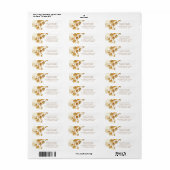 Gouden 3D Bloemen | Trouwen Etiket (Full Sheet)