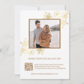 Gouden 3D-bloemen Wit Kaart (Achterkant)