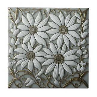 gouden 3D Bloemenmuur Decor Nouveau Keramische Teg Tegeltje