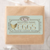 Gouden 3D ingelijste eierkartonetiket met Boerderi Etiket (Insitu)