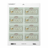 Gouden 3D ingelijste eierkartonetiket met Boerderi Etiket (Full Sheet)