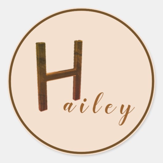 Gouden 3D Letter H Stickers (Voorkant)