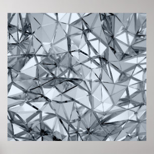 Gouden 3D metaal: Geometrische achtergrond Poster