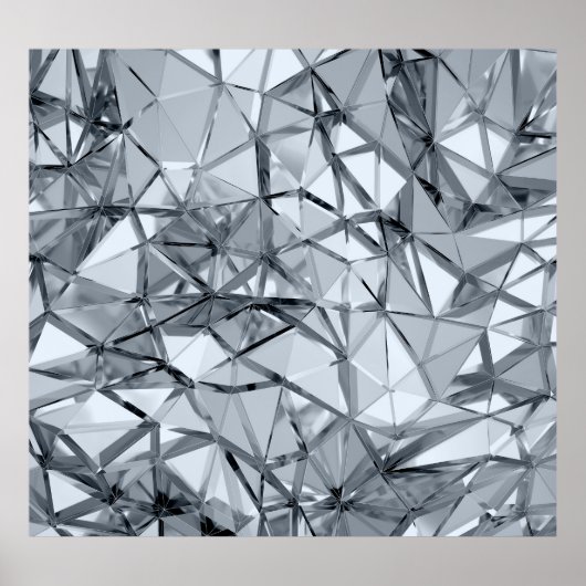 Gouden 3D metaal: Geometrische achtergrond Poster (Voorkant)