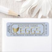 Gouden 3D omkaderd eierdooslabel met boerderij en Etiket (Insitu)