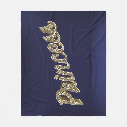 Gouden 3D Prinses Fleece Deken (Voorkant)