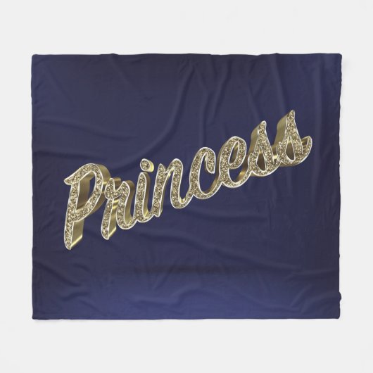 Gouden 3D Prinses Fleece Deken (Voorkant (Horizontaal))