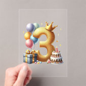 Gouden 3e verjaardag acryl uitnodigingen (Insitu (Draagbaar))