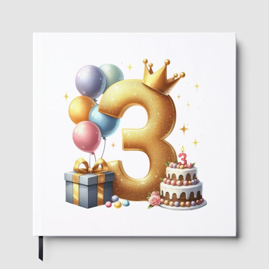 Gouden 3e verjaardag gastenboek (Voorkant)