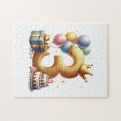 Gouden 3e verjaardag legpuzzel (Horizontaal)