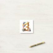 Gouden 3e verjaardag post-it® notes (Op bureau)