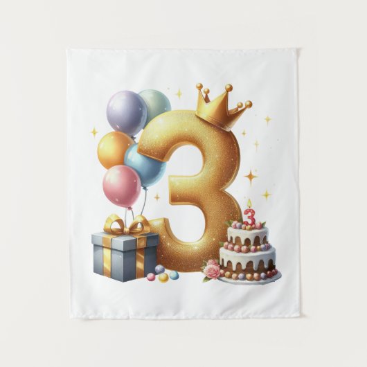 Gouden 3e verjaardag wandkleed (Voorkant)