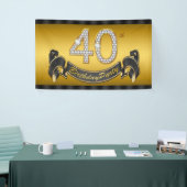Gouden 40e verjaardagsfeest spandoek (Beurs)