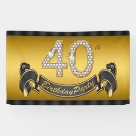 Gouden 40e verjaardagsfeest spandoek