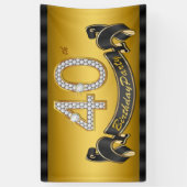 Gouden 40e verjaardagsfeestje spandoek (Verticaal)