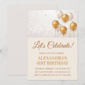 Gouden 41e verjaardag Uitnodigingen Ballonnen (Voorkant / Achterkant)