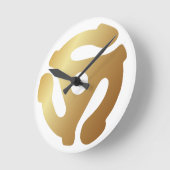 Gouden 45 RPM Vinyl Record Adapter Klok – Retro Mu (Hoek)