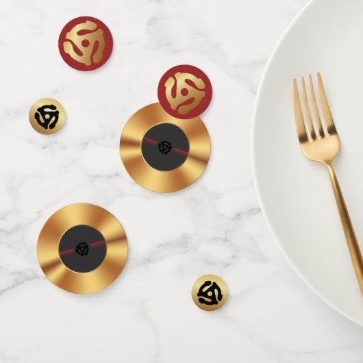 Gouden 45 RPM Vinyl Record Confetti – Retro Music  (Groep)