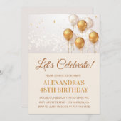 Gouden 48e verjaardag Uitnodigingen Ballonnen (Voorkant / Achterkant)