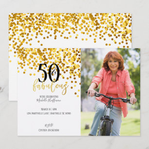 Gouden 50 & Fabulous uitnodigingen voor 50ste verj