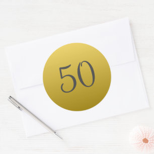Gouden 50-jarig Huwelijksjubileum Feeststickers Ronde Sticker
