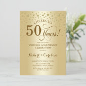 Gouden 50-jarig jubileum uitnodiging (Staand voorkant)