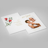 Gouden 50-jarig jubileum uitnodigingen met roos